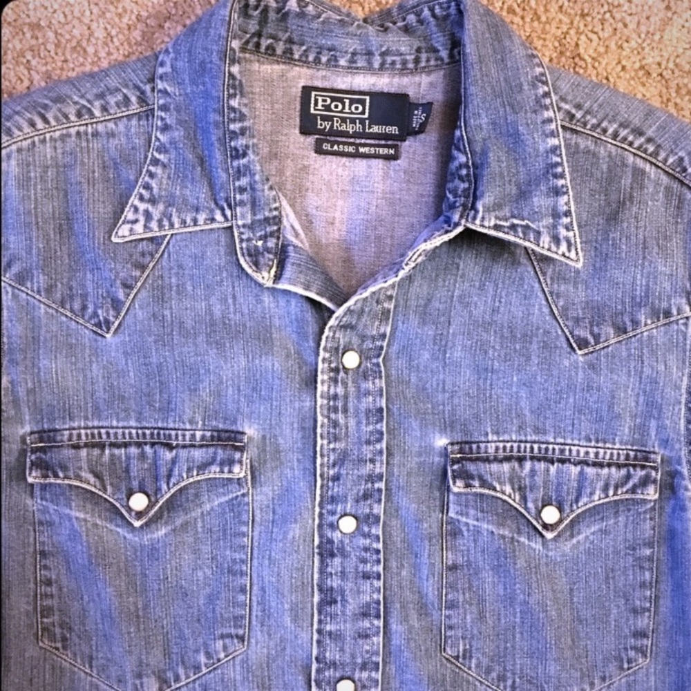 MEASUREMENTS FOR VINTAGE POLO WESTERN DENIM SHIRT